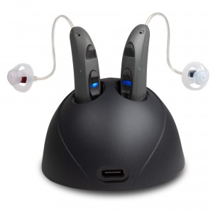 Rechargeable RIC Hearing Amplifier to Aid and Assist Hearing of Seniors and Adults