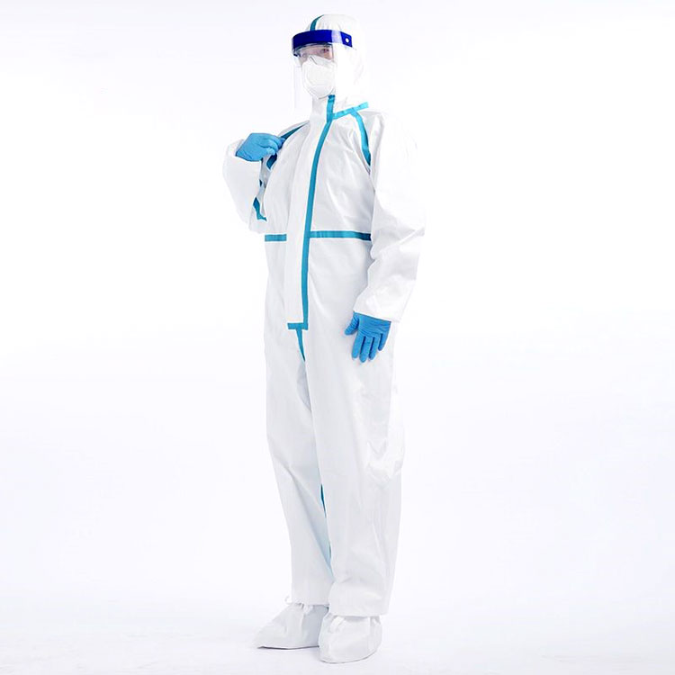 Fermuar Sunulan Image ile Tıbbi Steril Koruma Suit